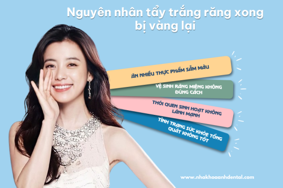 Tẩy trắng răng xong bị vàng lại không? Phải làm sao để khắc phục?